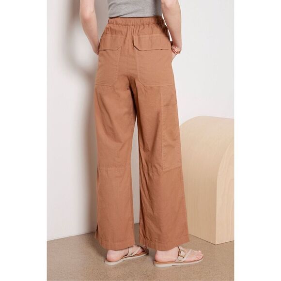 Monrow Stretch Poplin Pocket Lightweight High Rise Wide Leg Women’s Large HB0682 - Picture 5 of 16